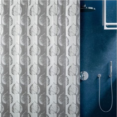 rideau de douche Polyester LEF 180x200cm Taupe Elements by Spirella (1/2)