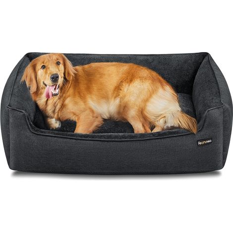 Sofá cama tipo cesta para perros con funda extraíble y lavable para perros pequeños 110 x 75 x 27 cm gris oscuro 120006793