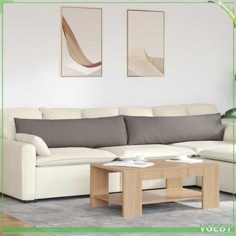 Coussins de canapé - FAFEISY - 42013831 - Taupe - 145 x 40 cm - Lot de 2 déhoussables (1/5)