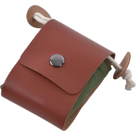 Sac de cueillette pliable en toile et cuir PU pour la recherche de champignons, idéal pour la randonnée, le camping et la chasse. (1/5)
