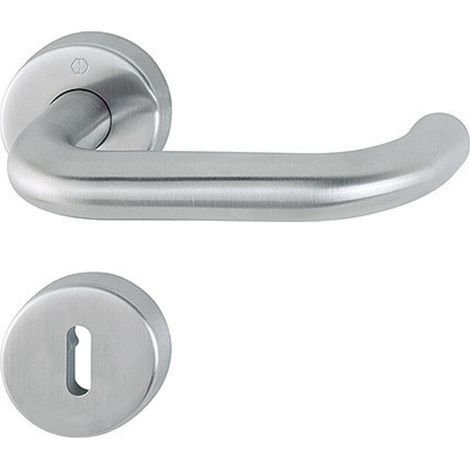 Hoppe OT-Drückergarnitur,mit Rosetten,rd.,Paris E138/42H/42HKVS,BB,DL-R,ER matt