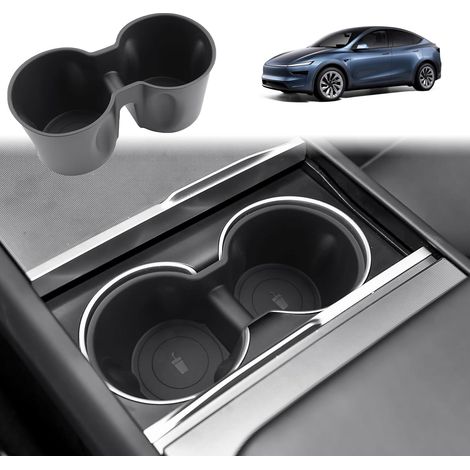 Tapis Porte-Gobelet - 2 Pièces - TPE Souple - Antidérapant - Tesla Model Y Juniper 2025-2027 (1/5)