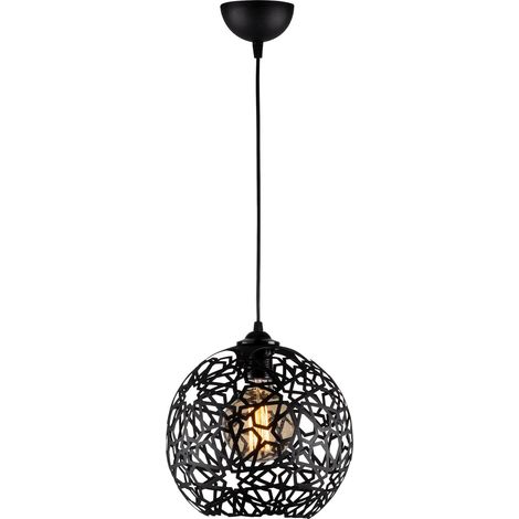 Suspension filaire métal réglable E27 – D. 25 x H. 39/119 cm – Noir – Indice IP20 – Pour espaces modernes – Ozaia (1/9)