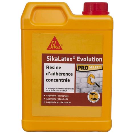 Résine d'adhérence 2L – Améliore l'adhérence sur béton, pierre, métal – Limite fissuration et imperméabilisation – SikaLatex EVOLUTION (1/6)