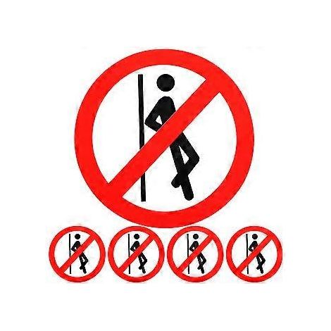 Lot de 5 autocollants « Interdiction de s'appuyer » autocollants de signalisation de sécurité à décoller et à coller (1/4)
