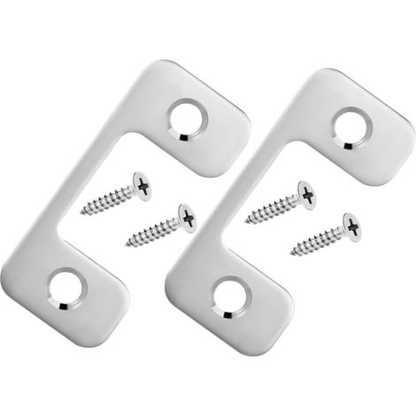 Lot de 2 plaques de gâche de rechange en acier inoxydable (1/5)