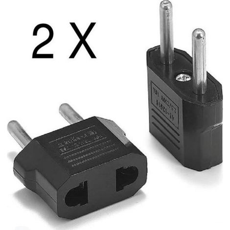 2 X Adaptateur Secteur US Chine Vers Prise électrique EU France Europe voyage USA