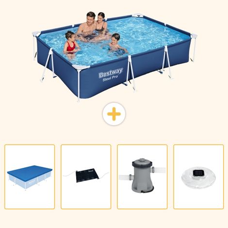 Bestway Bestway Steel Pro Rectangulaire - 300x201x66 cm - 5-pièces  S154 (1/5)