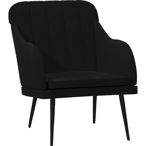 Poltrona lounge moderna di design 63 x 76 x 80 cm velluto nero e metallo DEC028650