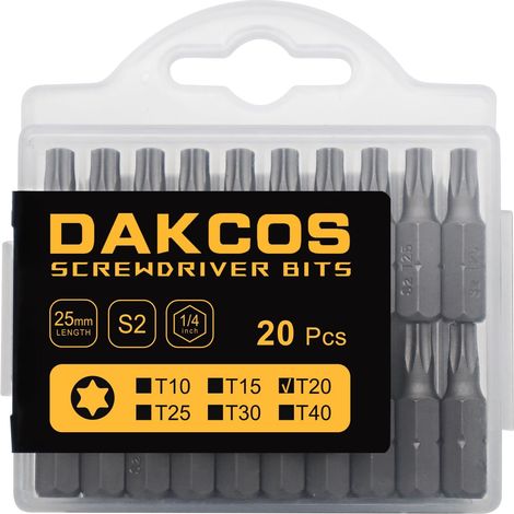 Torx Bit T20, T20 Bits, Screwdriver Bits (1/4)