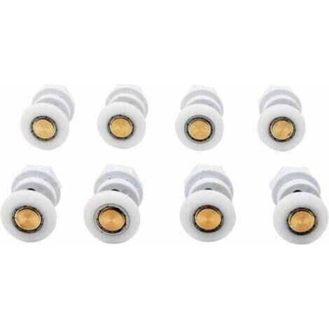[JAMAIS UTILISÉ]8PCS Roulettes de Douche Roue pour Porte de Douche Roulettes Coulissantes Rouleaux De Porte De Douche Laiton Cabine de Douche Porte a Roulette Roue de Porte Poulies Accessoire Matériel