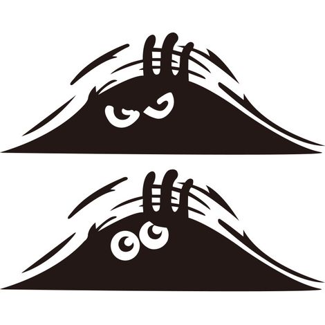 Lot de 2 autocollants extérieurs pour voiture, autocollants personnalisés pour voiture, autocollants de conception de monstres qui regardent, pack d'autocollants du drapeau espagnol, 6 unités d'autoco (1/5)