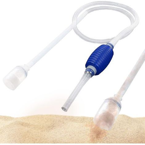 Aquarium Gravel Cleaning Kit, Manual Priming Bulb, Flexible Hose, Short Nozzle, Freshwater and Saltwater Maintenance (1/5)