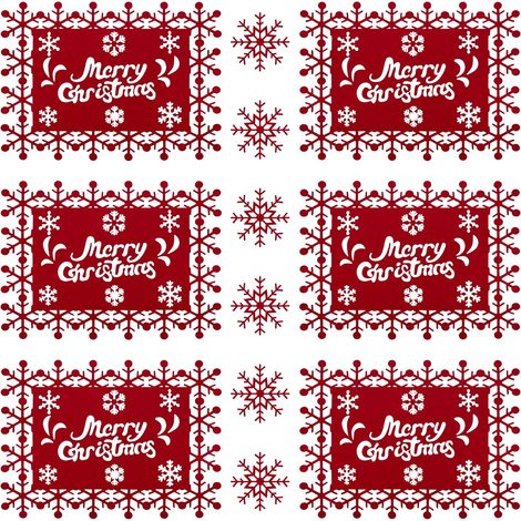 CSPARKV 12 Pack Christmas Placemats Felt Snowflake Pattern Table Coasters for Christmas Winter Holiday Party Table Decoration Red (1/5)