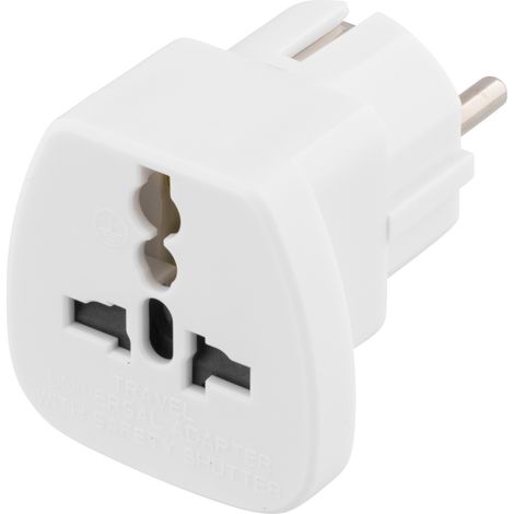Adaptateur de voyage, /États-Unis/Italie/Suisse - UE, 250 V/13 V blanc (1/3)