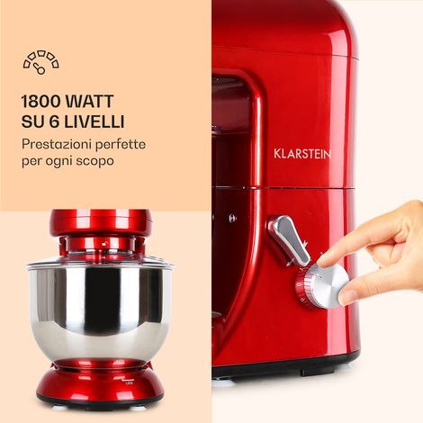 Klarstein Robot da cucina Bella 1800 W / 2,7 PS 5 litri in acciaio inossidabile senza BPA (1/2)