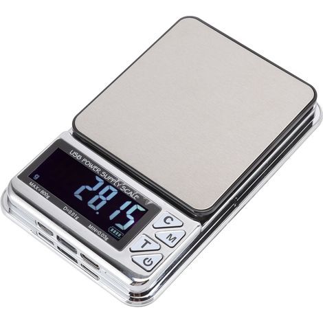 Balanza digital de alta precisión 600/0,01 g con pantalla LCD, resistente al agua, carga USB, balanza electrónica para joyería de cocina. (1/5)
