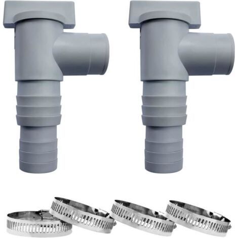 Pool-Absperr- und Wartungsventil, 32-mm-Schlauchadapter, Absperrventil mit 2 Schlauchschellen, Doppelausgang. (1/5)