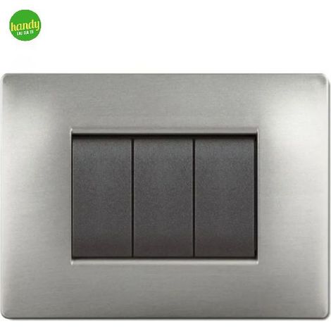 Placca 3 moduli mylife q acciaio satinato