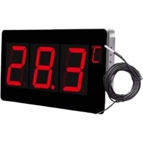 Thermomètre à Eau Thermomètre Numérique Avec Sonde, Grand Écran LED, Sur Pied Et À Suspendre Au Mur, Hygromètre Industriel(LX923TM-B-Red)