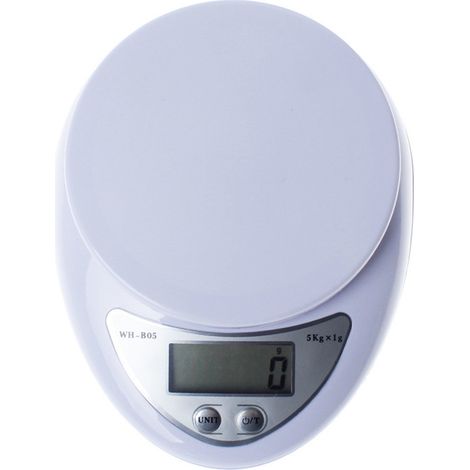 Balance de cuisine électronique multifonctionnelle avec affichage numérique 5 kg - blanche-AquaForge (1/5)