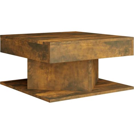 Tavolino da caffè dal design moderno e contemporaneo 57 x 57 x 30 cm in legno ingegnerizzato marrone DEC038437