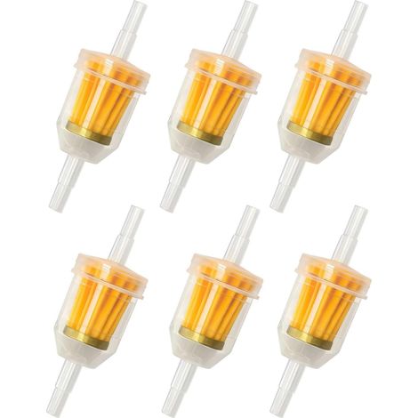 Lot de 6 filtres à essence universels, 6 mm, transparents, réutilisables, pour moto, tondeuse, scooter, voiture (1/5)