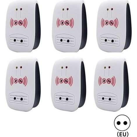 6er-Pack Ultraschall-Repellents, elektronisches Ultraschall-Repellent für den Innenbereich gegen Insekten, Mücken, Mäuse, Ameisen und Kakerlaken - (Verbesserte Version, europäischer Standardstecker) (1/4)