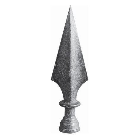 Pointe de lance flèche - H185mm L55mm base creuse ronde Ø16mm - Fonte - À coller - DECO FER FORGE