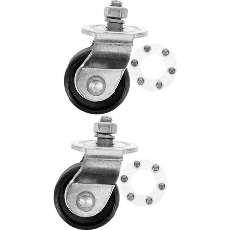 de 2 roulettes pivotantes en métal pour cric hydraulique de (1/5)
