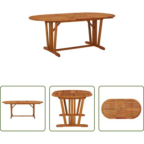 vidaXL Bois d'eucalyptus - Table de jardin 200x100x75 cm Bois d'eucalyptus solide (1/5)