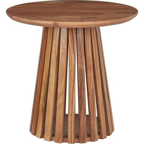 Tavolino moderno in legno di acacia scura dalla forma rotonda Mesilla (1/5)