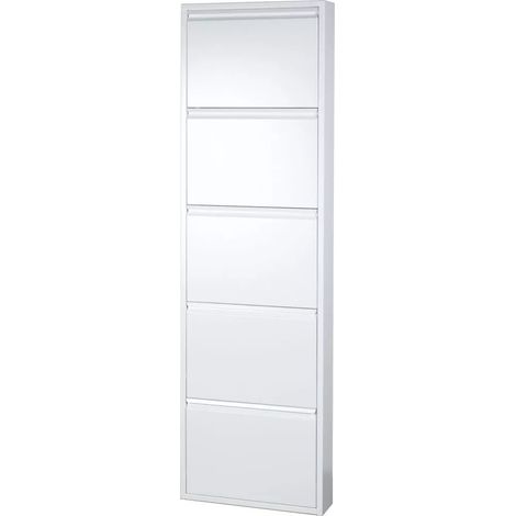 scarpiera metallo bianca con 5 ante 50x15x168 cm (1/4)