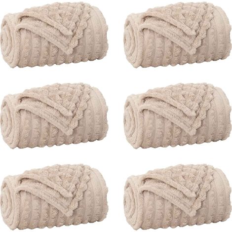 Coperte da Pile 6 pcs Beige 150 x 130 cm Panno vidaXL
