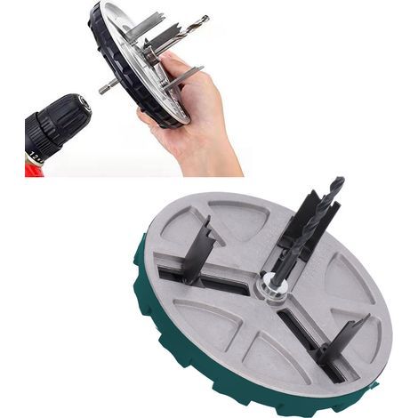 Taladro de agujeros ajustable con broca de centrado y hojas de sierra de 3 dientes. (1/5)