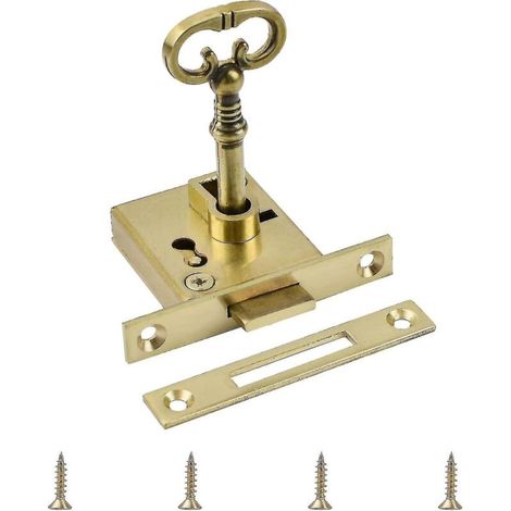 Serratura vintage, 1 serratura per mobili placcata oro con serratura decorativa in ottone anticato - Crezuo