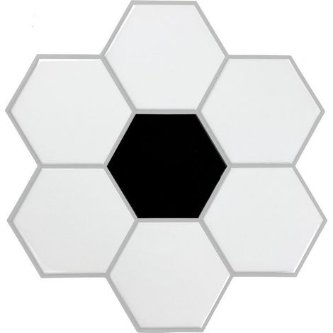 Stickers repositionnables - Tuile Hexagone Noir et Blanc (1/5)