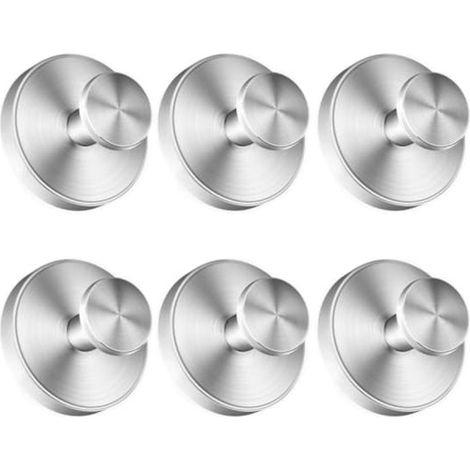 6 ganci a ventosa, ganci portasciugamani in acciaio inox, non richiedono foratura, per bagno e cucina (1/5)
