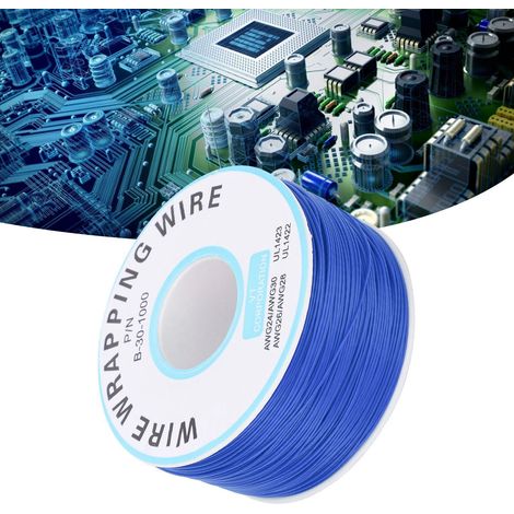 Neue OK Wire Leiterplatten-Jumperleitung / PCB-Jumper / 30 reiner Kupfer-Einzelader-Elektronikanschlussdraht (blau) (1/5)