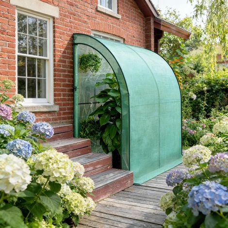 Serre adossée multifonction résistante aux intempéries pour jardin, terrasse et espaces extérieurs (1/4)