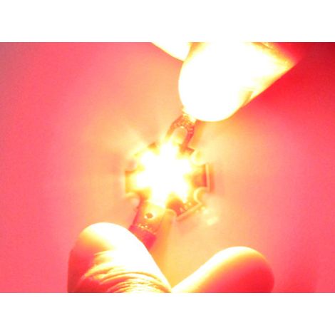 Power Led 1W Colore Rosso 2,0-2,4V DC 350mA 40 Lumen Piastra Dissipatore Inclusa 620-630nm (1/3)
