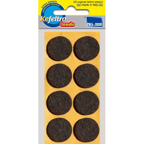 Kit 8 feltrini tondi adesivi marroni da 25mm, kit da 8 feltrini per sedie, tavolo, ecc. set da 8 feltrino tondo marrone adesivo di lunga durata, gommini sedie adatti anche a mobili e arredi in genere