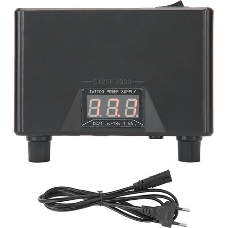 Alimentation pour Machine à Tatouer 3 Sorties, Mini Alimentation LCD pour Liner et Shader, 110-220V EU Prise (1/5)