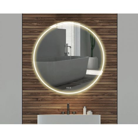Alle Carrelage - Miroir rond , LED 80 cm variateur de lumière - AMBIANCE (1/3)