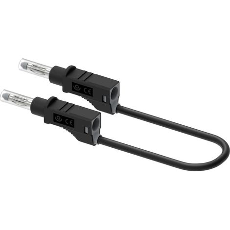 Electro PJP 2211/600V-CD1-100N Messleitung Bananenstecker 100 cm Schwarz 1 St. (1/3)