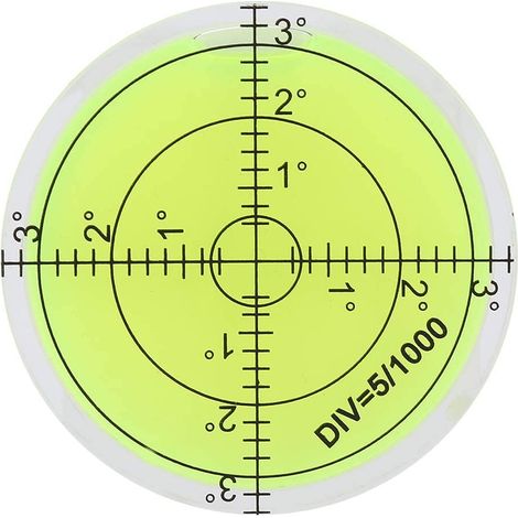 Niveau à Bulle 60mm, Mini Niveau à Bulle Ronde de Poche pour Camping Car, Caravanes, Trépied, Phonographe (60x12mm)