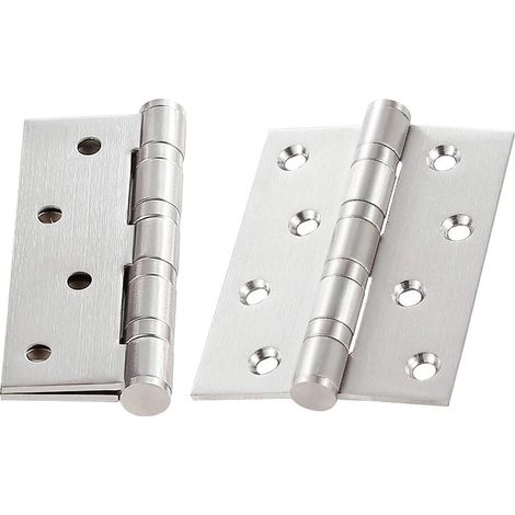 (2 pièces) Charnière de porte en acier inoxydable 100 x 76 mm, charnières extérieures pour portes en bois, charnières à billes pour placards (1/5)