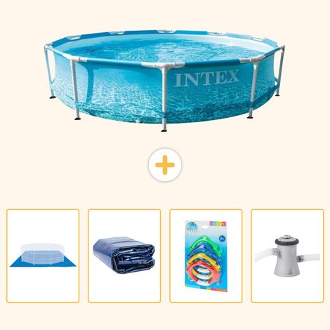 Intex Piscine Tubulaire Ronde - 305x76 cm - 5-pièces  S46 (1/5)