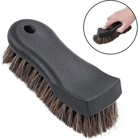 Brosse de nettoyage intérieure en crin de cheval de qualité supérieure pour le cuir et les sièges de voiture