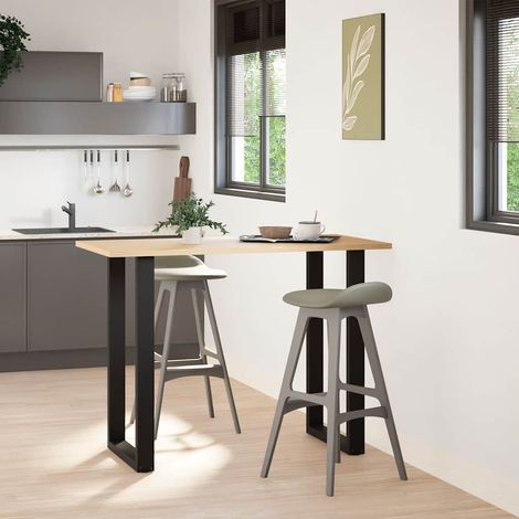 vidaXL Gambe per tavolo da bar a forma di U 2 pz nere